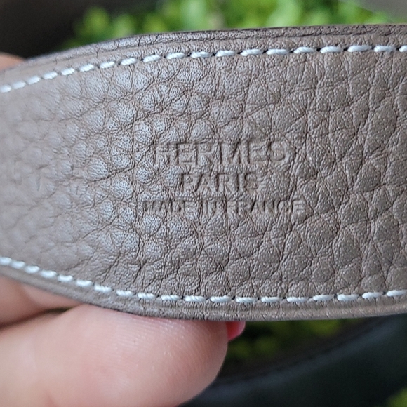 Hermes authentic belt women size 85T color Black and taupe - Picture 3 of 8